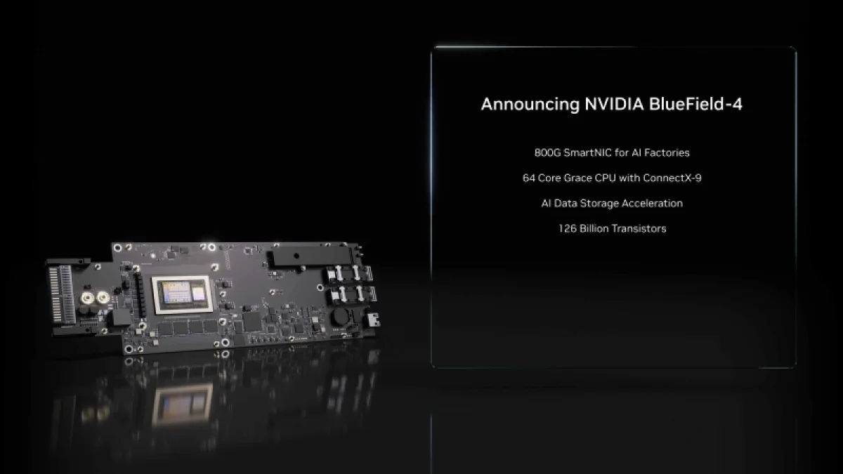 NVIDIA BlueField-4: новый DPU с 800-гигабитными портами и процессором Grace