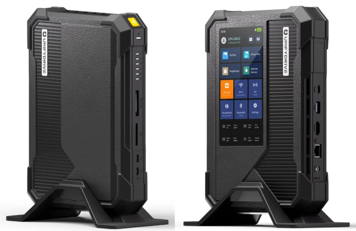 Мобильный NAS с процессором Intel Core Ultra и 6 слотами SSD: работа с данными без ноутбука