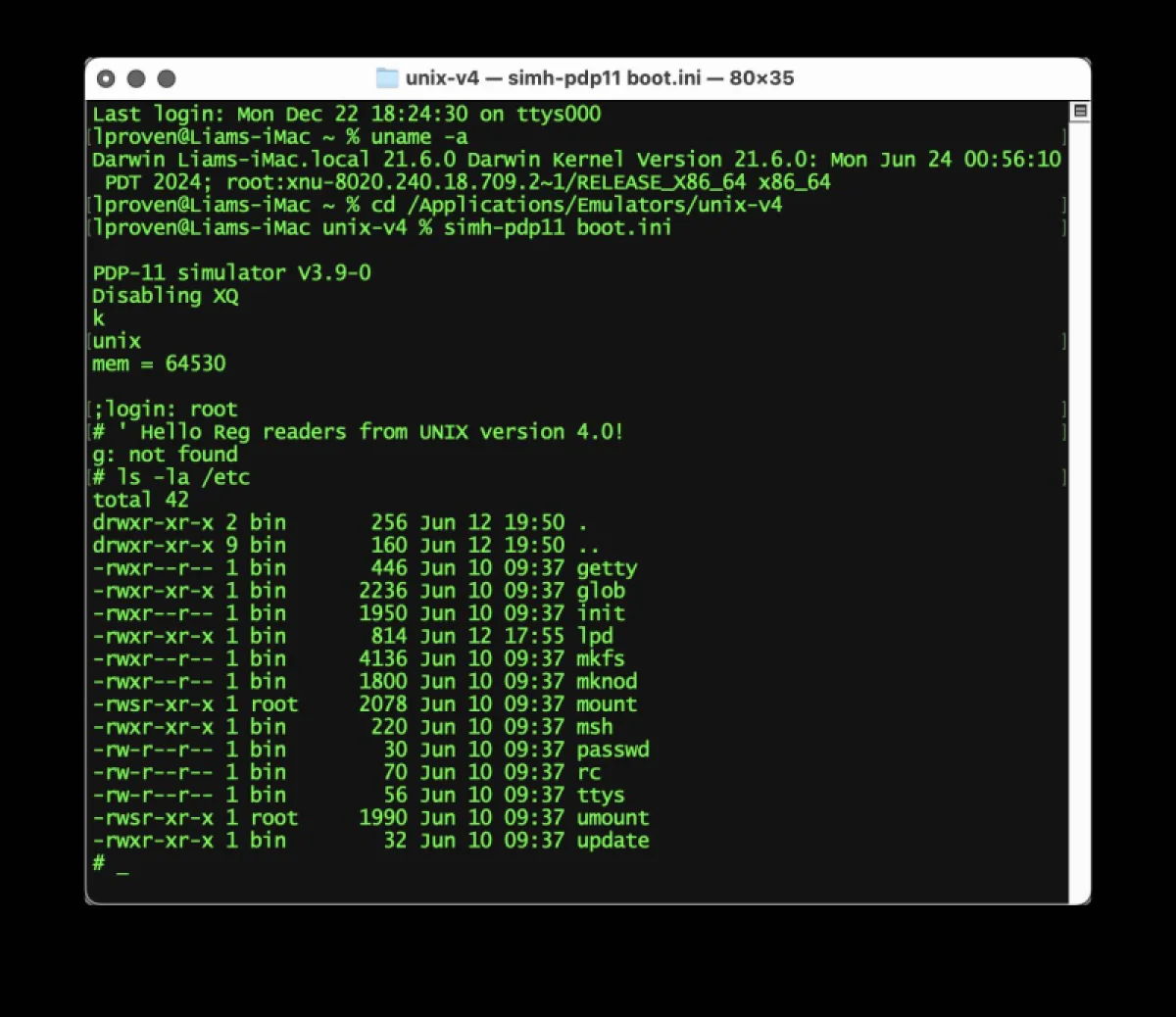 Легендарная UNIX V4, утерянная полвека назад, найдена и запущена